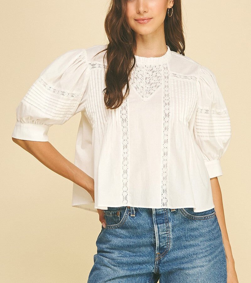 Cleo Lace Trimmed Blouse