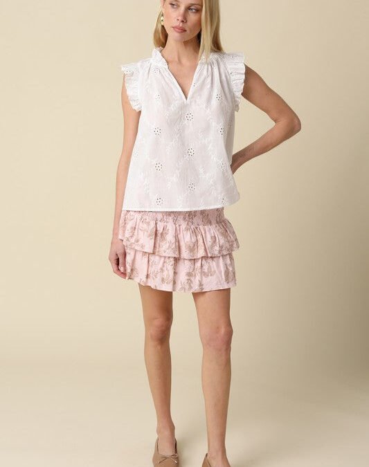 Floral Ruffled Mini Skirt